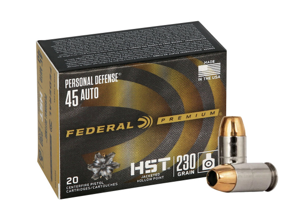 Náboj .45 AUTO Federal Premium Personal Defense HST 230gr/14,90g JHP (P45HST2S)